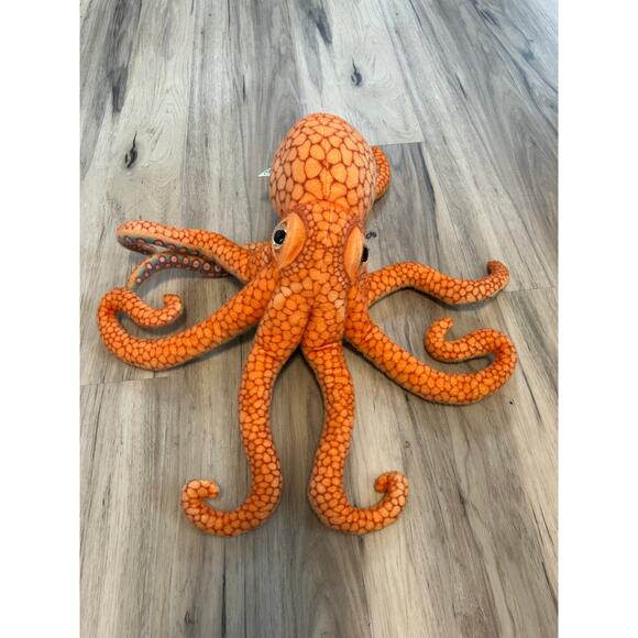 Tiger Tale Toys Plush Octopus Orange Blue Tentacles Realistic Stuffed Animal - Picture 4 of 6
